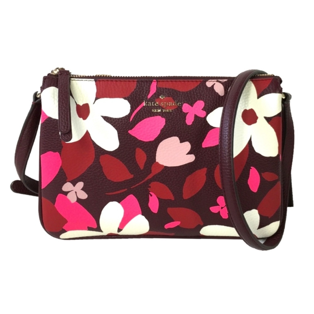 Kate Spade Jackson forest floral triple gusset crossbody bag